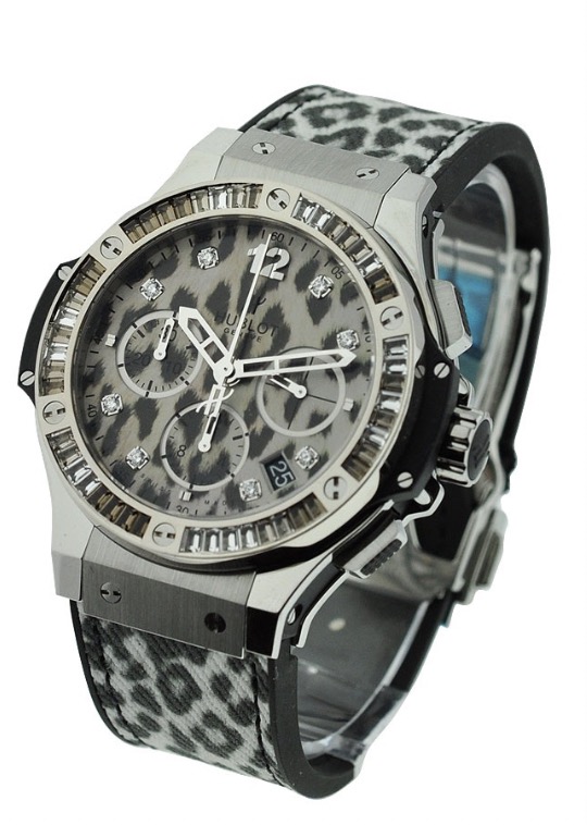 replica watch Hublot Big Bang 41mm Steel Snow Leopard Steel on Strap with Fine Precious Baguettes 341.SX.7717.NR.1977