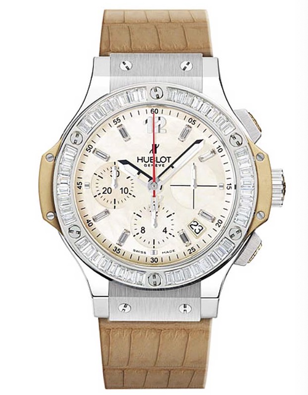 replica Hublot Big Bang Madre Perla 41mm in Steel with Baguette Diamond Bezel on Beige Crocodile Leather Strap with Beige Dial 341.SG.6004.LS.194 - Click Image to Close