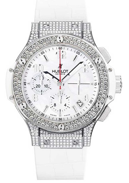 replica Hublot Big Bang Madre Perla 41mm in Steel with Diamond Bezel on White Crocodile Leather Strap with White Dial 341.SE.231.LS.174 - Click Image to Close