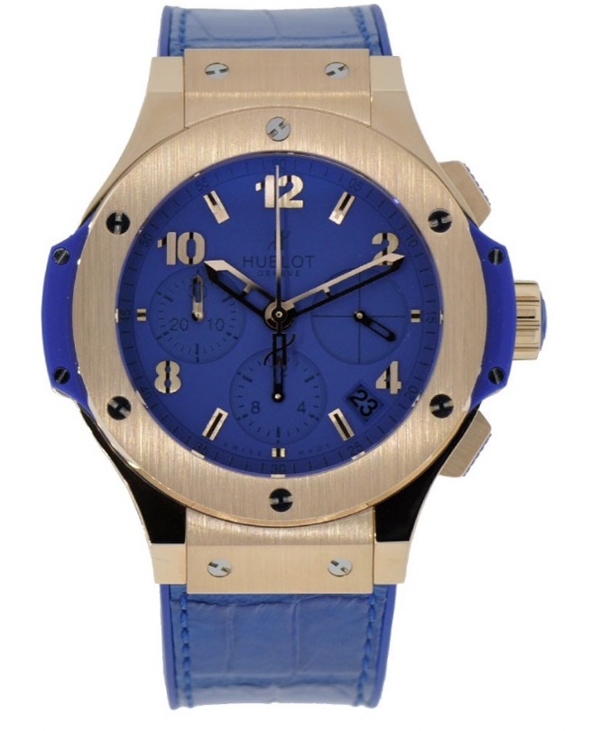 replica Hublot Big Bang Tutti Frutti Blue in Rose Gold On Blue Leather Strap with Blue Dial 341.PL.5190.LR