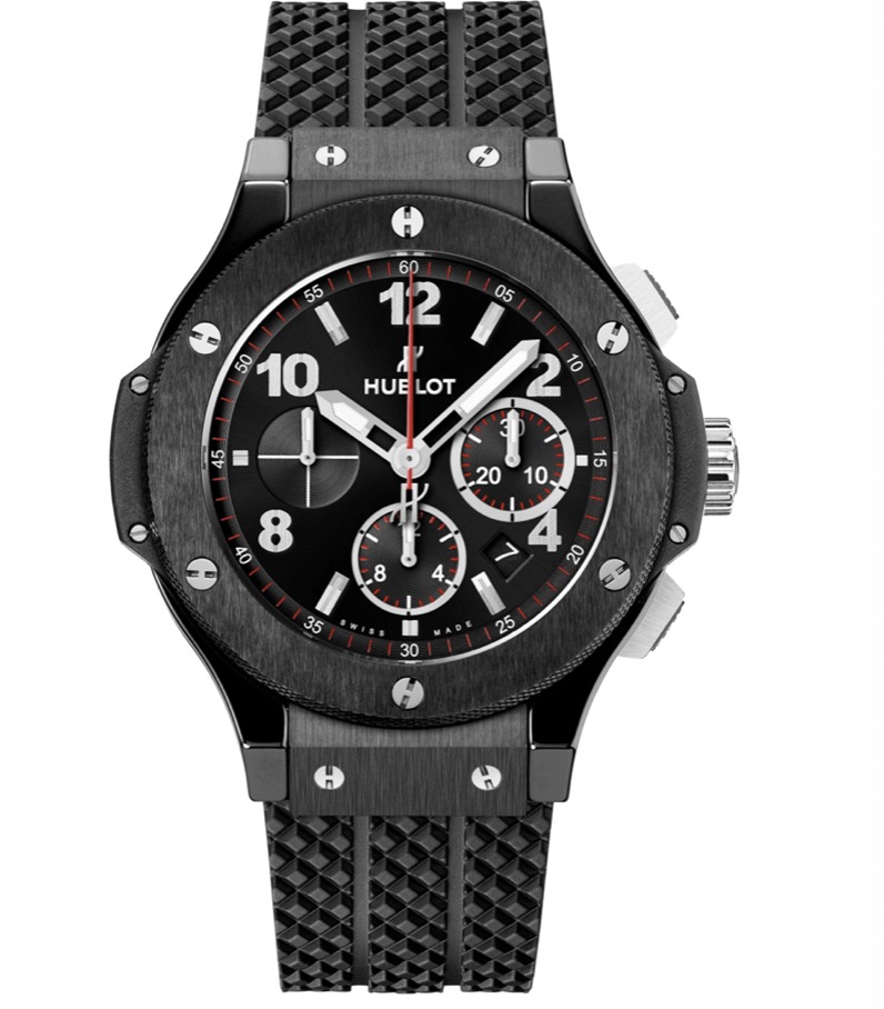 replica Hublot Big Bang Chronograph 44mm in Black Creamic on Black Rubber Strap with Black Dial 301.CM.130.RX - Click Image to Close