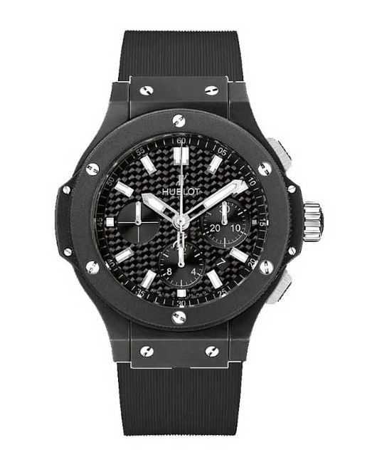 replica Hublot Big Bang 44mm in Black Ceramic and Steel Bezel on Black Rubber Strap with Black Dial 301.CI.1170.RX - Click Image to Close