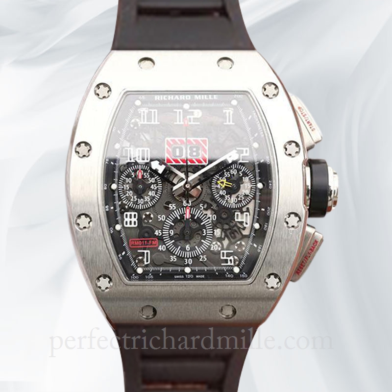 replica Richard Mille RM 011 Men’s Transparent Dial Rubber Band Automatic Black watch