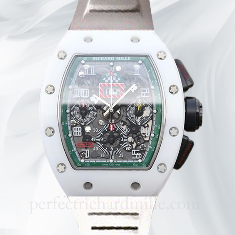 replica Richard Mille RM011 Automatic Men Stainless Steel Transparent Dial Rubber Band watch