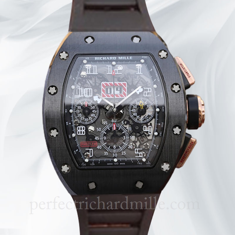 replica Richard Mille RM011 Men Automatic Rubber Band Watch Stainless Steel watch - Click Image to Close