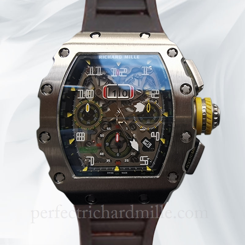 replica Richard Mille RM011 Men Automatic Stainless Steel Transparent Dial watch