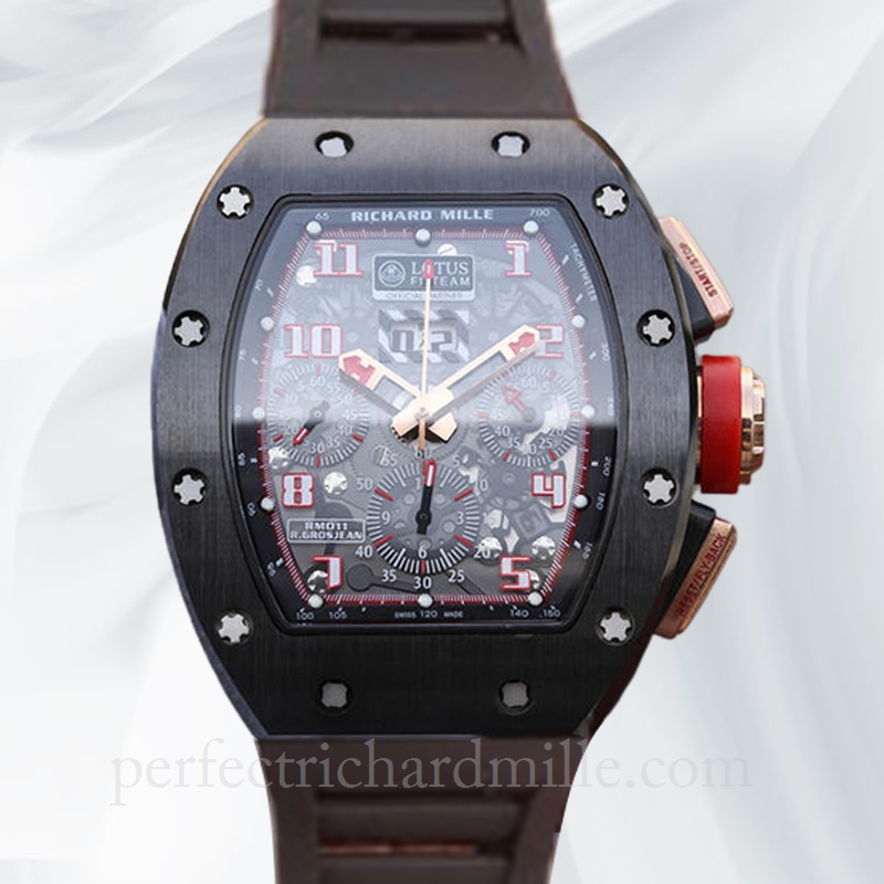replica Richard Mille RM011 Automatic Men Watch Stainless Steel Transparent Dial watch