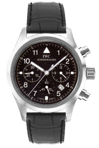replica IWC - IW3741-01 Pilot's Watch Chronograph Mecaquartz Stainless Steel / Black / Strap watch