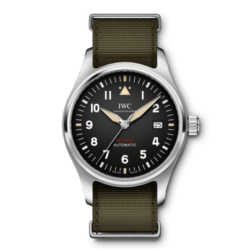replica IWC - IW3268-01 Pilot's Watch Automatic Spitfire Stainless Steel / Black / NATO watch - Click Image to Close