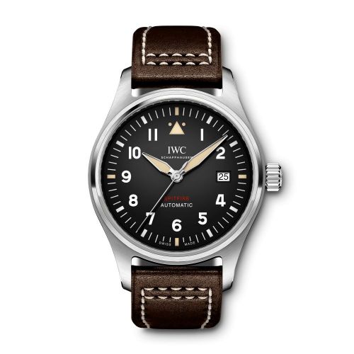 replica IWC - IW3268-03 Pilot's Watch Automatic Spitfire Stainless Steel / Black / Leather watch - Click Image to Close