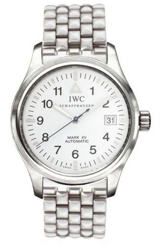 replica IWC - IW3253-10 Pilot's Watch Mark XV Stainless Steel / White / Bracelet watch - Click Image to Close