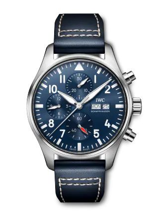 replica IWC - IW3780-03 Pilot's Watch Chronograph Stainless Steel / Blue watch - Click Image to Close