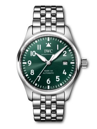 replica IWC - IW3282-06 Pilot's Watch Mark XX Stainless Steel / Green / Bracelet watch - Click Image to Close