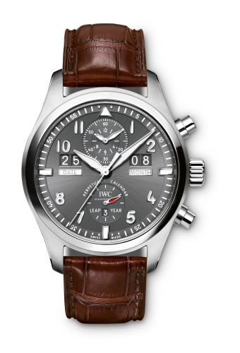replica IWC - IW3791-07 Pilot's Watch Spitfire Perpetual Calendar Digital Date-Month Stainless Steel watch - Click Image to Close