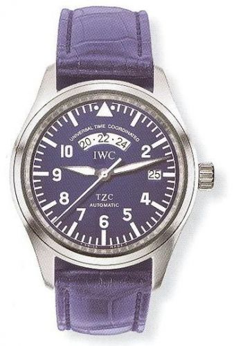 replica IWC - IW3251-03 Pilot's Watch UTC Platinum / Blue / Strap watch - Click Image to Close