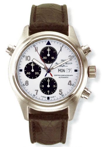 replica IWC - IW3713-29 Pilot's Watch Doppelchronograph Stainless Steel / White / Japan / Strap watch