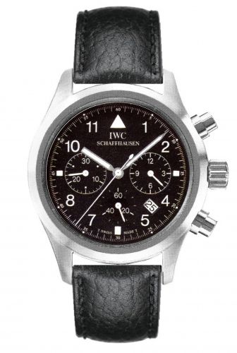 replica IWC - IW3741-06 Pilot's Watch Chronograph Mecaquartz Stainless Steel / Black / Strap watch