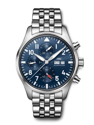 replica IWC - IW3780-04 Pilot's Watch Chronograph Stainless Steel / Blue / Bracelet watch - Click Image to Close