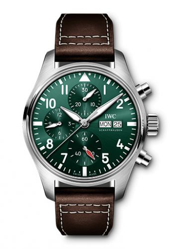 replica IWC - IW3881-03 Pilot's Watch Chronograph 41 Stainless Steel / Green watch