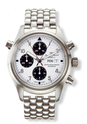 replica IWC - IW3713-30 Pilot's Watch Doppelchronograph Stainless Steel / White / Japan / Bracelet watch