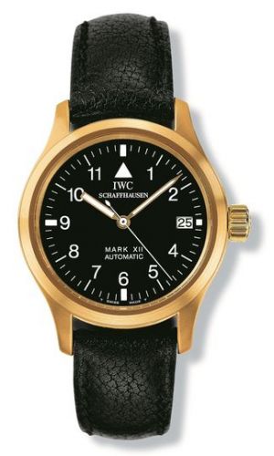 replica IWC - IW4421-03 Lady Pilot's Watch Mark XII Yellow Gold / Black / Strap watch - Click Image to Close