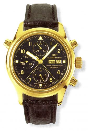 replica IWC - IW3713-16 Pilot's Watch Doppelchronograph Yellow Gold / Black / French watch