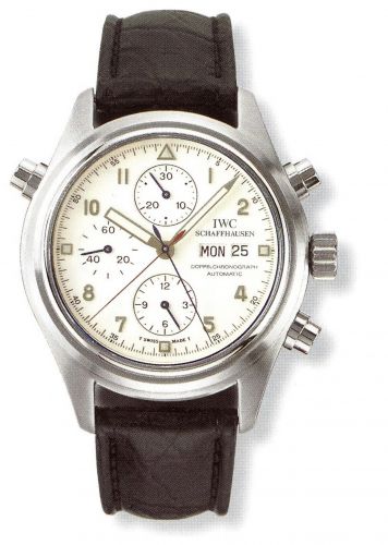 replica IWC - IW3711-22 Pilot's Watch Doppelchronograph Platinum / White / Italian / Strap watch