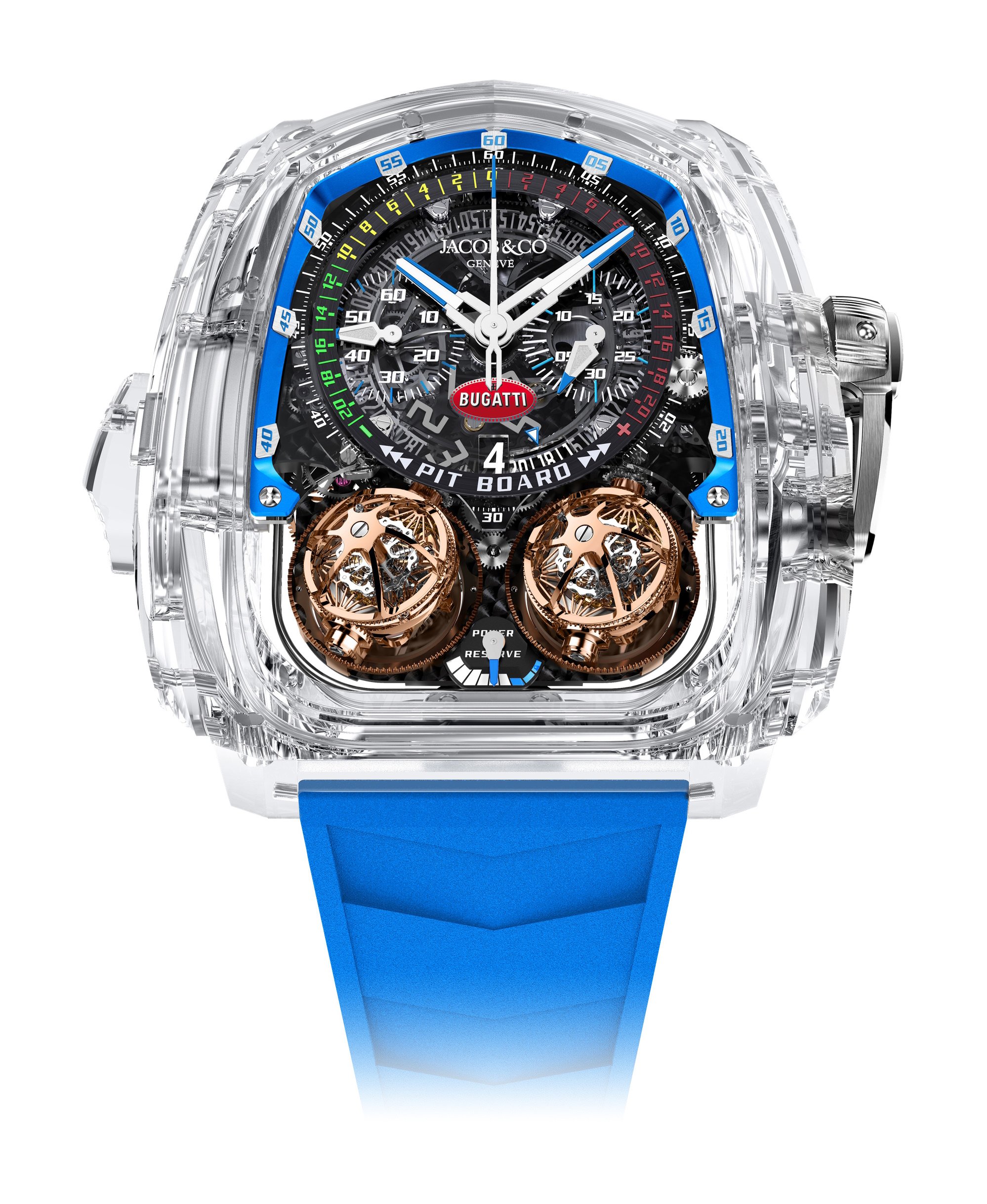 Jacob & Co Twin Turbo Furious Bugatti Sapphire Crystal replica watch TT220.80.AA.AB.A - Click Image to Close