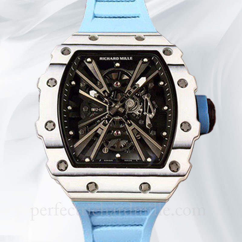 replica Richard Mille RM12-01 Mechanical Men Transparent Dial Rubber Band watch