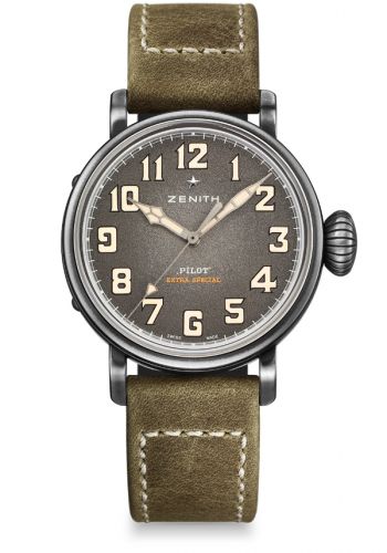 replica Zenith - 11.1940.679/63.C800 Pilot Type 20 Extra Special 40 Aged Stainless Steel / Green watch