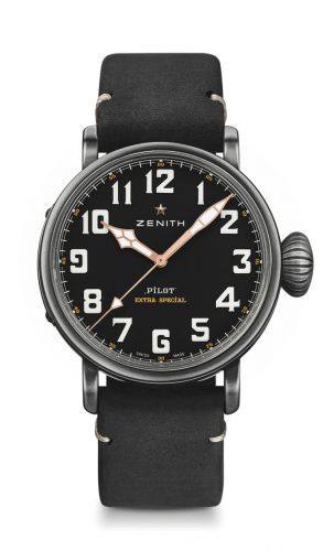 replica Zenith - 11.2432.679/21.C900 Pilot Type 20 Ton Up Aged Steel / Black / Strap watch