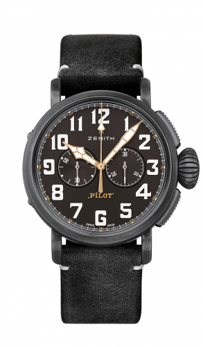 replica Zenith - 11.2432.4069/21.C900 Pilot Type 20 Ton-Up Chronograph Aged Steel / Black watch
