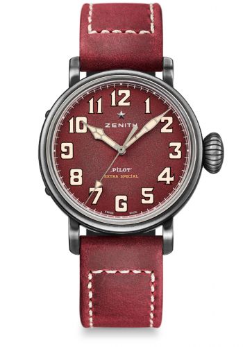 replica Zenith - 11.1940.679/94.C814 Pilot Type 20 Extra Special 40 Aged Stainless Steel / Burgundy watch