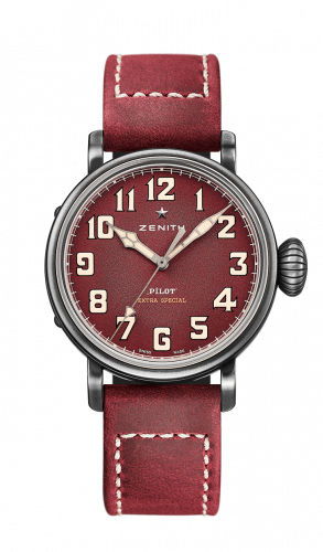 replica Zenith - 11.1941.679/94.C814 Pilot Type 20 Special Edition Aged Stainless Steel / Red / Strap watch
