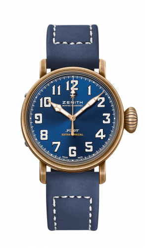 replica Zenith - 29.1940.679/57.C808 Pilot Type 20 Extra Special Bronze / Blue / Strap watch