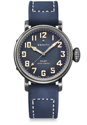replica Zenith - 11.1940.679/53.C808 Pilot Type 20 Extra Special 40 Aged Stainless Steel / Blue watch - Click Image to Close