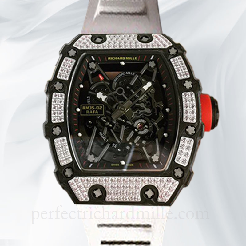 replica Richard Mille RM35-02 Mechanical Men Transparent Dial Watch Rubber Band watch - Click Image to Close
