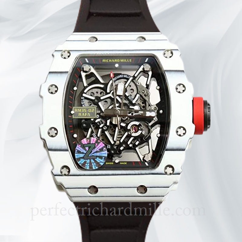 replica Richard Mille RM35-02 Men Mechanical Transparent Dial Carbon Fiber watch