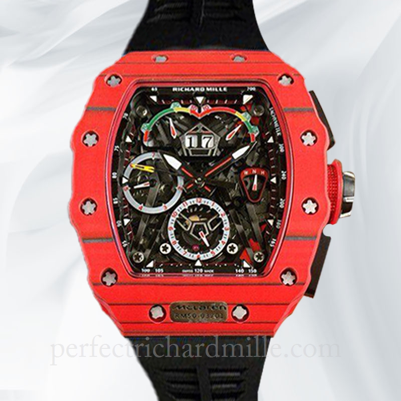 replica Richard Mille RM35-02 Men Mechanical Watch Rubber Band Transparent Dial watch