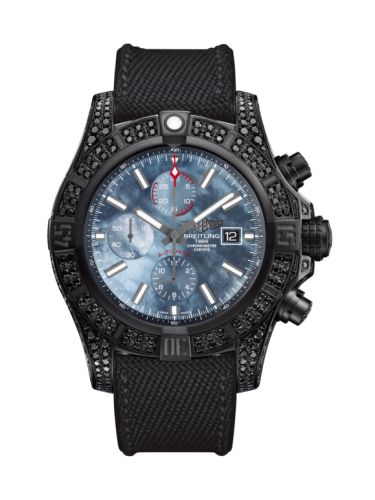 replica Breitling - M13371BU.BE52.264S Super Avenger II Diamondworks / Black Steel / Blue MOP / Military watch