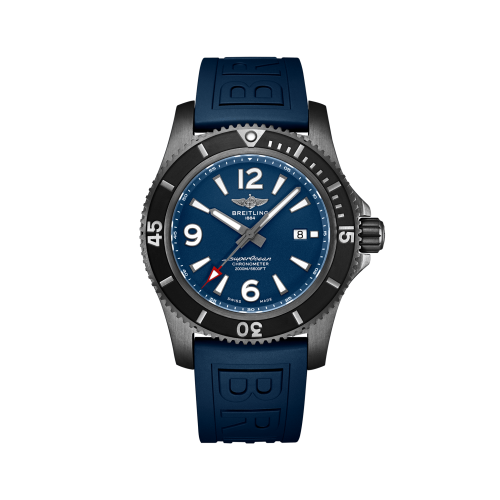 Fake breitling watch - M17368D71C1S1 Superocean 46 Blacksteel / Blue / Rubber / Pin