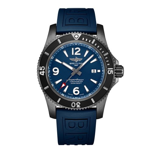 Fake breitling watch - M17368D71C1S2 Superocean 46 Blacksteel / Blue / Rubber / Folding