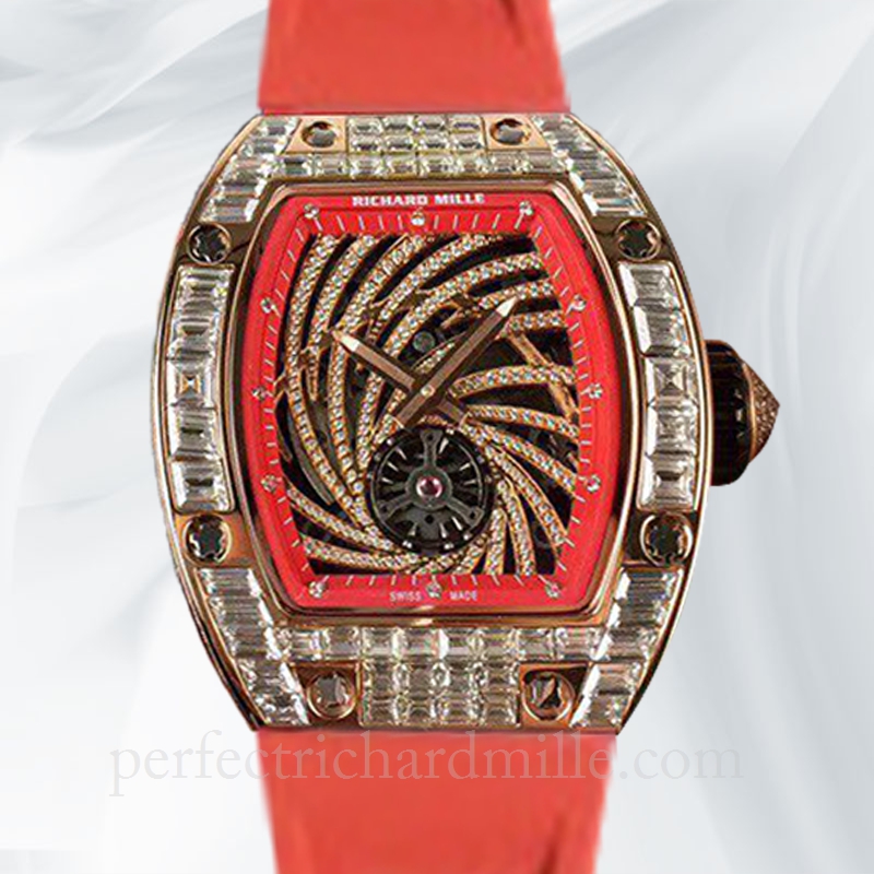 replica Richard Mille RM51-02 Ladies Mechanical Rubber Band Watch Diamond Bezel watch