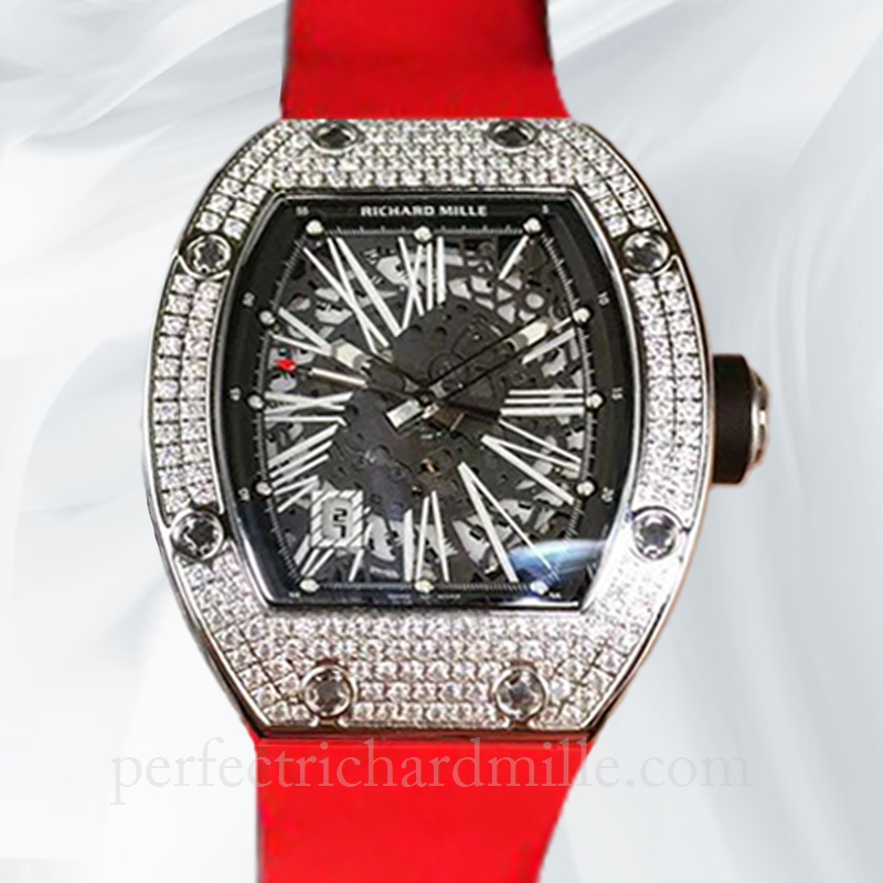 replica Richard Mille RM023 Men Mechanical Rubber Band Diamond Bezel watch