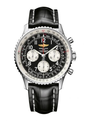 replica Breitling - AB012012.BB02.743P Navitimer 01 43 Stainless Steel / Black Arabic / Croco - Click Image to Close