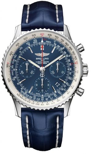 replica Breitling - AB012512/C864/732P/A20BA.1 Navitimer 01 43 Stainless Steel / Blue Sky / Croco / Pin watch - Click Image to Close