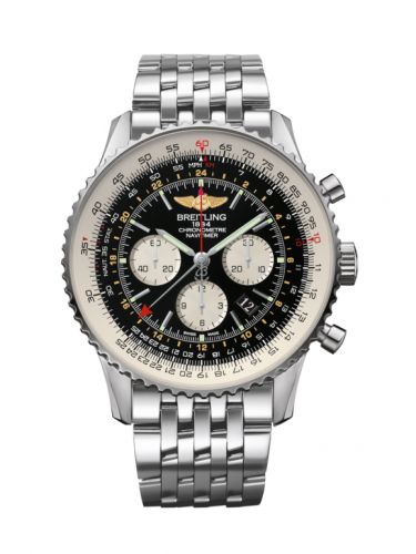 replica Breitling - AB044121/BD24/443A Navitimer GMT Stainless Steel / Black / Bracelet watch