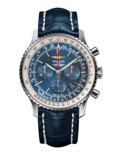 replica Breitling - AB012721/C889/746P/A20BA.1 Navitimer 01 46 Stainless Steel / Aurora Blue / Croco / Pn watch