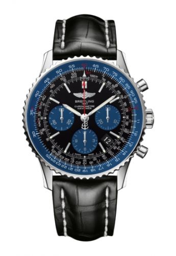 replica Breitling - AB012116/BE09/743P/A20BA.1 Navitimer 01 43 Stainless Steel / Blue Edition / Croco / Pin watch