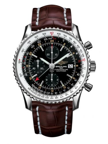 replica Breitling - A2432212/B726/756P/A20BA.1 Navitimer World Stainless Steel / Black / Croco / Pin watch - Click Image to Close